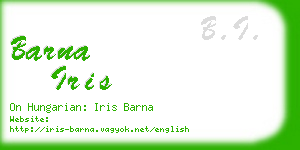 barna iris business card